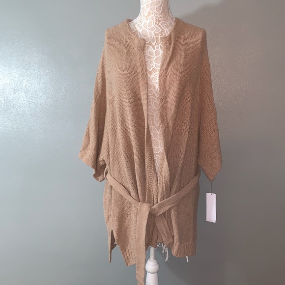 UGG Sweaters - UGG KENNEDY PONCHO SWEATER TAN SAND